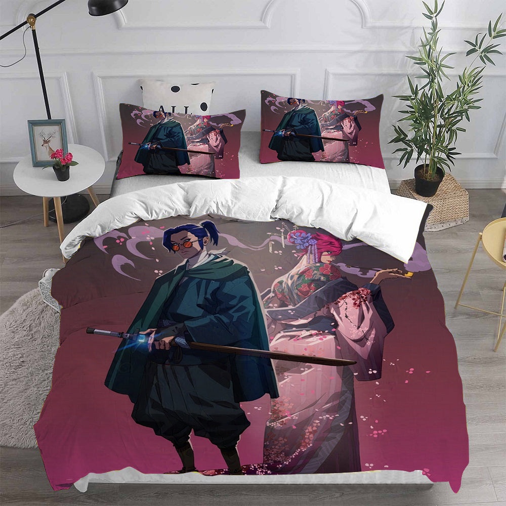 Blue Eye Samurai Decorative Bedding Sets For Fan, Halloween, Christmas, Thanksgiving