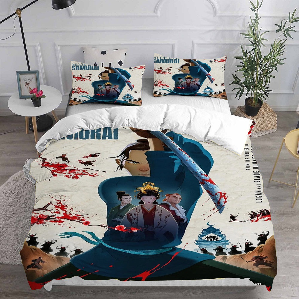 Blue Eye Samurai Bedding Sets Gift For Fathers Day, Halloween, Christmas