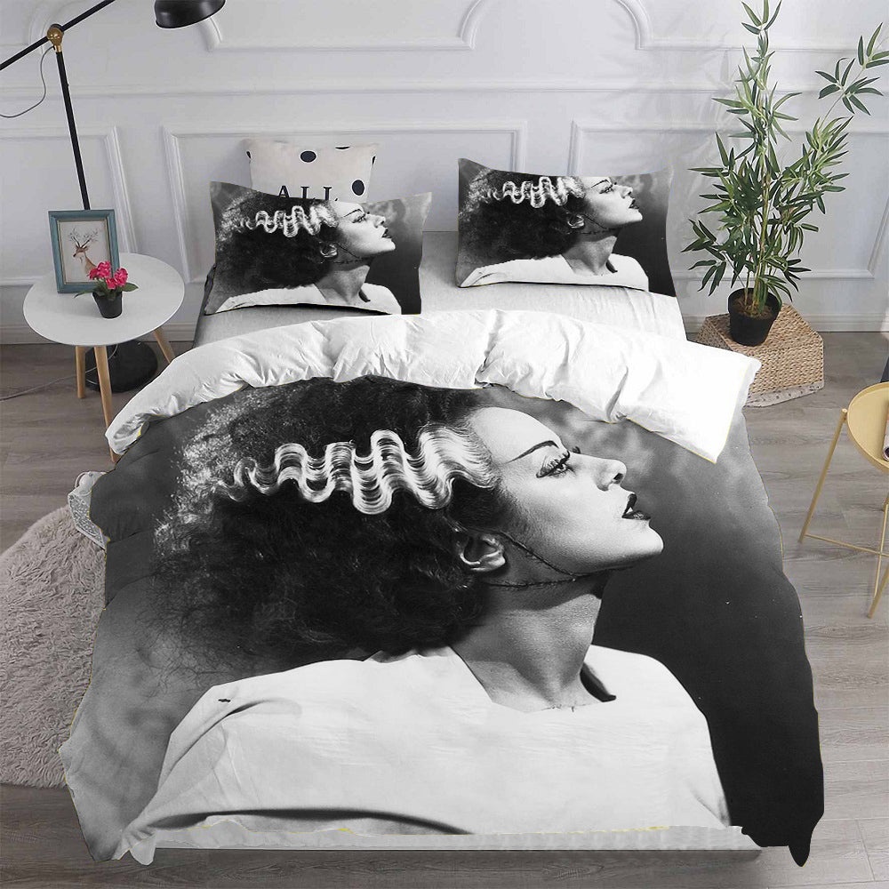 Bride of Frankenstein Bedding Sets Gift For Christmas, Halloween, Black Friday