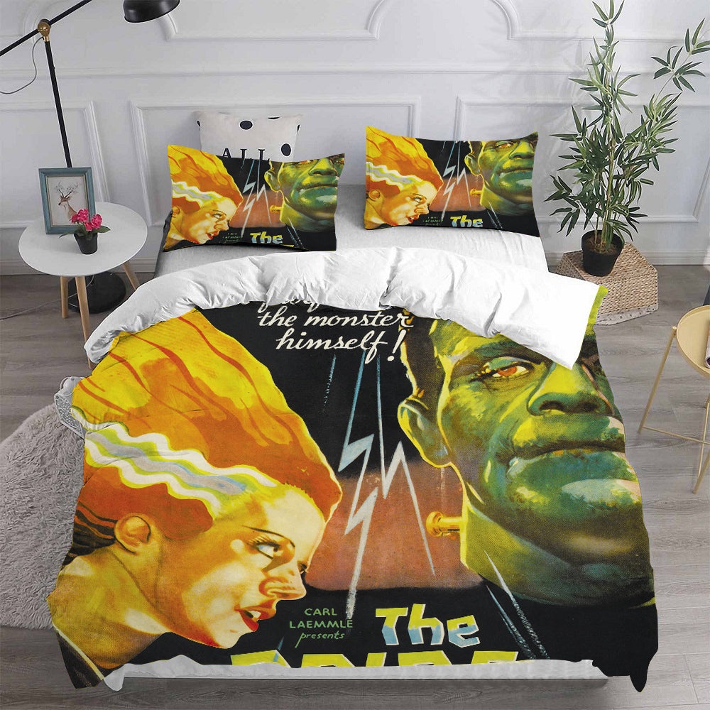 Bride of Frankenstein Bedding Sets Gift For Christmas, Birthday, Thanksgiving
