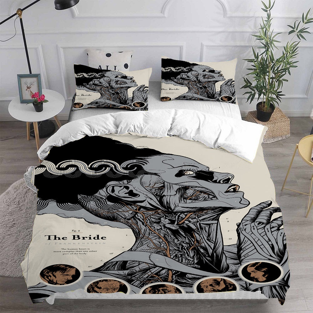 Bride of Frankenstein Bedding Sets Duvet Cover, Flatsheet, Pillowcases Perfect Gift For Fans