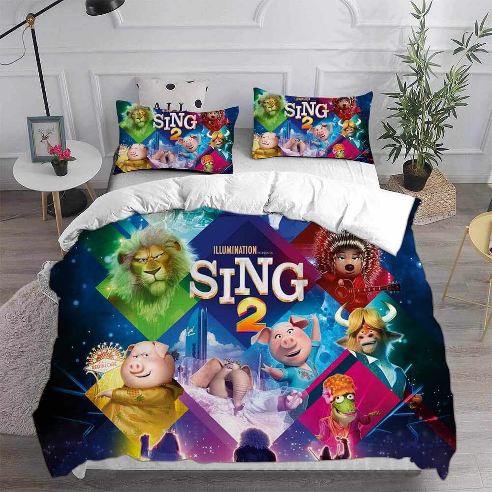 Cartoon Sing Bedding Sets Gift For Christmas, Halloween, Black Friday