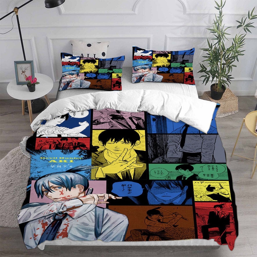 Chainsaw Man Bedding Sets Gift For Christmas, Thanksgiving, Halloween