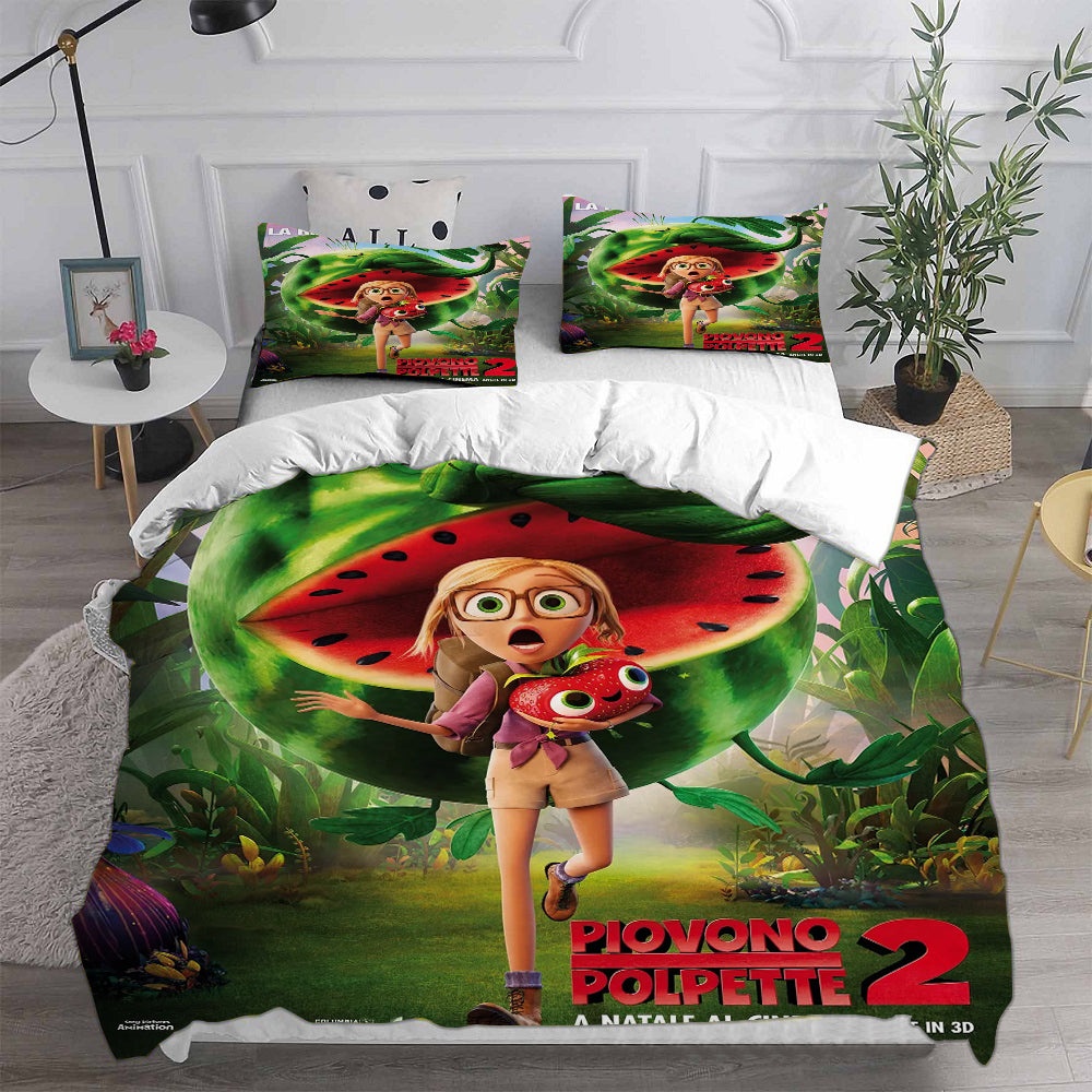 Cloudy with a Chance of Meatballs Bedding Sets Duvet Cover, Flatsheet, Pillowcases Perfect Gift For Fans