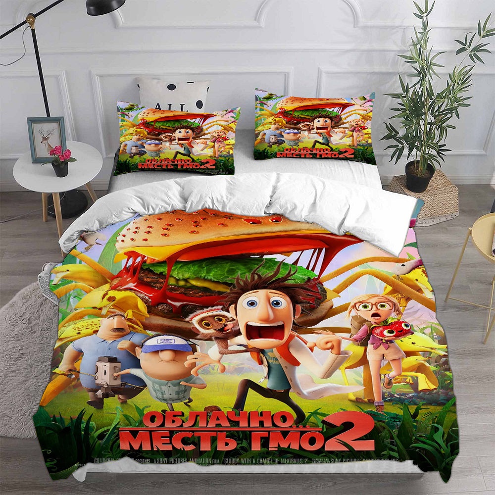 Cloudy with a Chance of Meatballs Bedding Sets Gift For Birthday, Halloween, Christmas, Thanksgiving