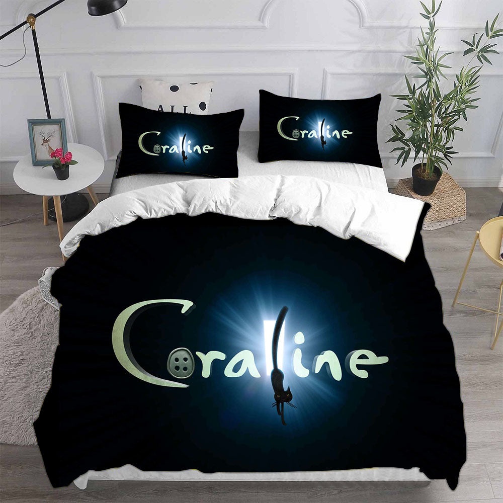 Coraline Bedding Sets Gift For Birthday, Halloween, Christmas, Thanksgiving