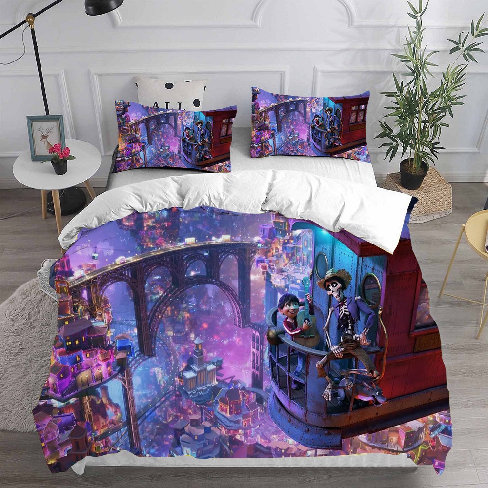 Coco Bedding Sets Gift For Christmas, Thanksgiving, Halloween