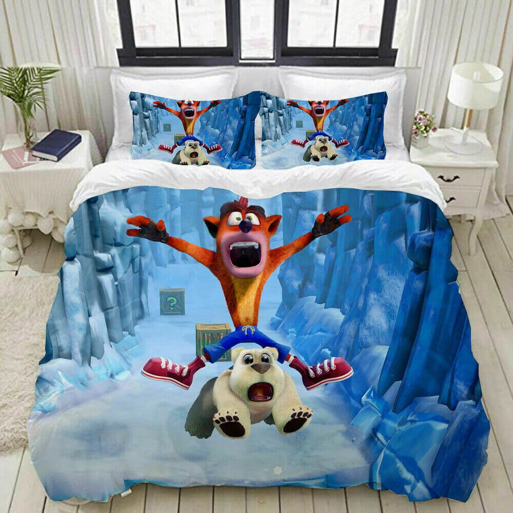 Crash Bandicoot Bedding Sets Duvet Cover, Flatsheet, Pillowcases Perfect Gift For Fans