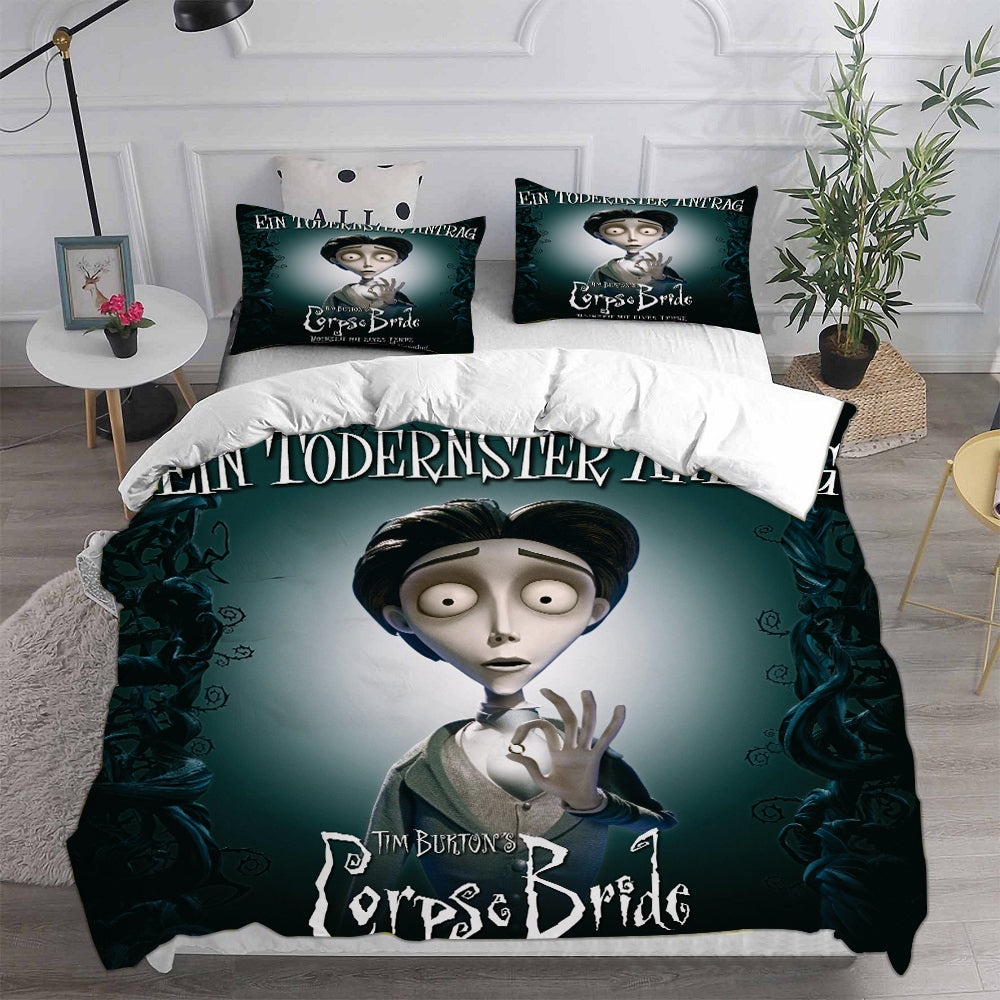 Corpse Bride Bedding Sets Gift For Christmas, Halloween, Black Friday