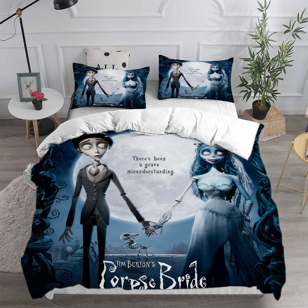 Corpse Bride Bedding Sets Gift For Halloween, Thanksgiving, Christmas