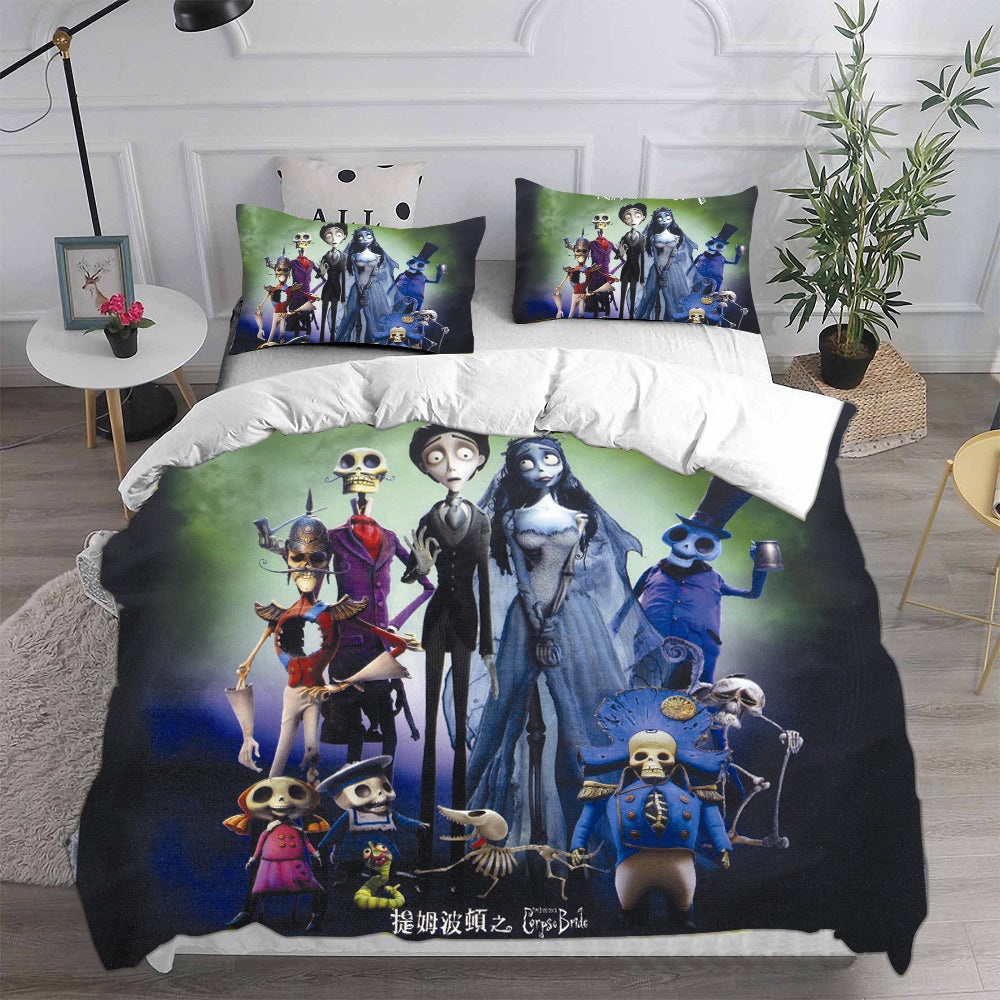 Corpse Bride Bedding Sets Gift For Birthday, Halloween, Christmas, Thanksgiving