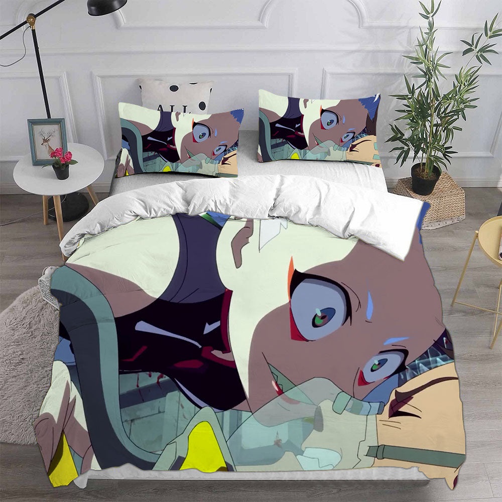 Cyberpunk Edgerunners Bedding Sets Gift For Christmas, Birthday, Thanksgiving