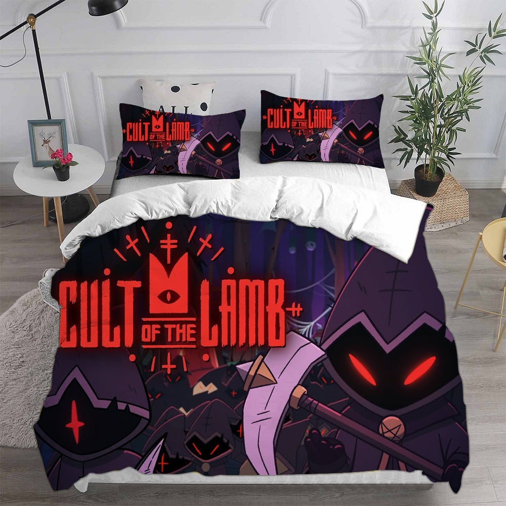 Cult Of The Lamb Bedding Sets Gift For Christmas, Birthday, Thanksgiving