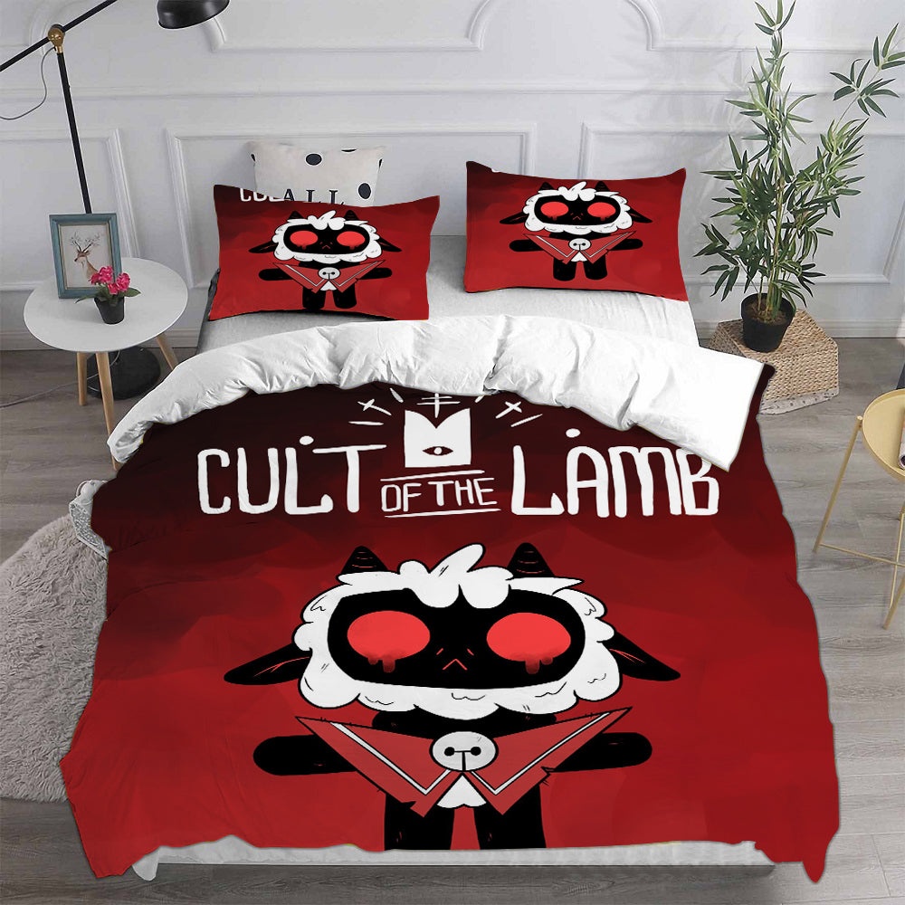 Cult Of The Lamb Bedding Sets Gift For Fathers Day, Halloween, Christmas