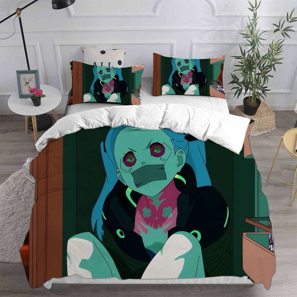Cyberpunk Edgerunners Bedding Sets Gift For Halloween, Thanksgiving, Christmas