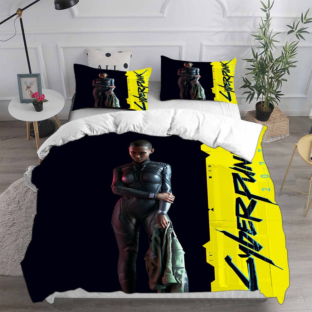 Cyberpunk Edgerunners Bedding Sets Gift For Fathers Day, Halloween, Christmas