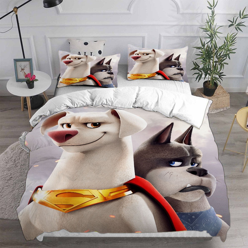 DC League of Super-Pets Bedding Sets Gift For Christmas, Halloween, Black Friday