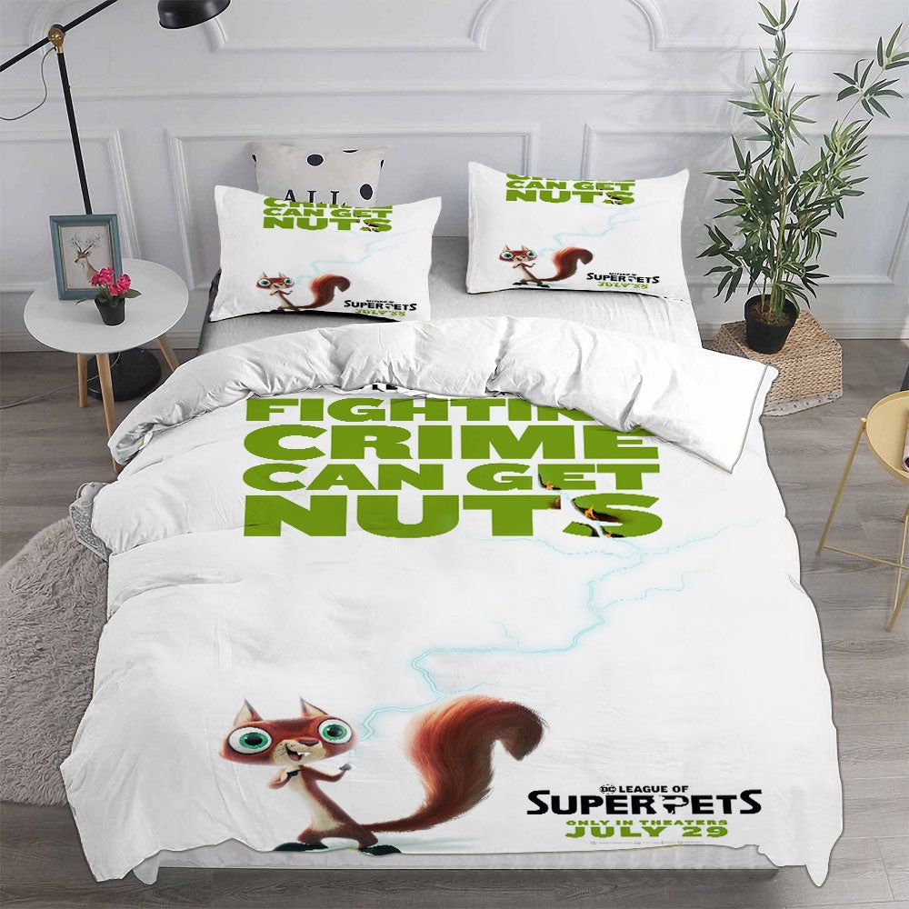 DC League of Super-Pets Bedding Sets Gift For Halloween, Thanksgiving, Christmas