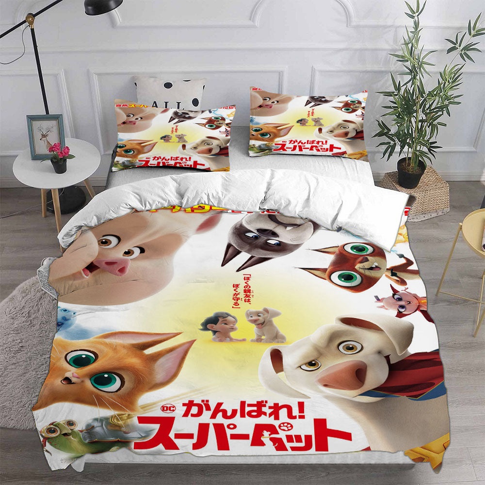 DC League of Super-Pets Bedding Sets Gift For Fathers Day, Halloween, Christmas