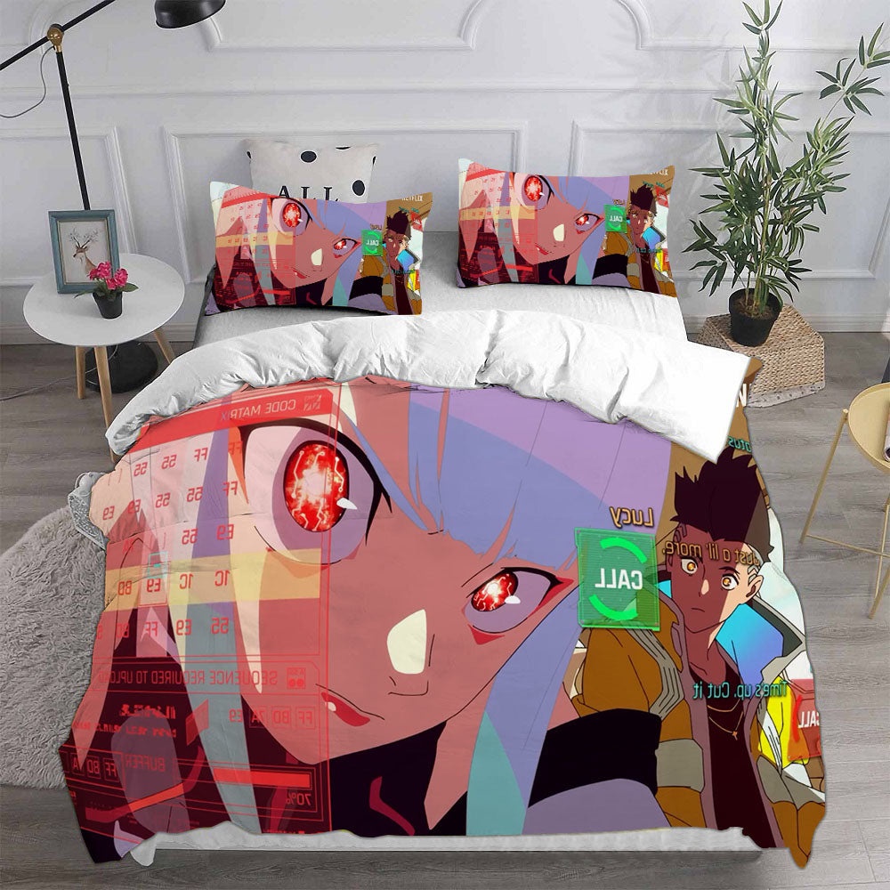 Cyberpunk Edgerunners Bedding Sets Gift For Christmas, Thanksgiving, Halloween