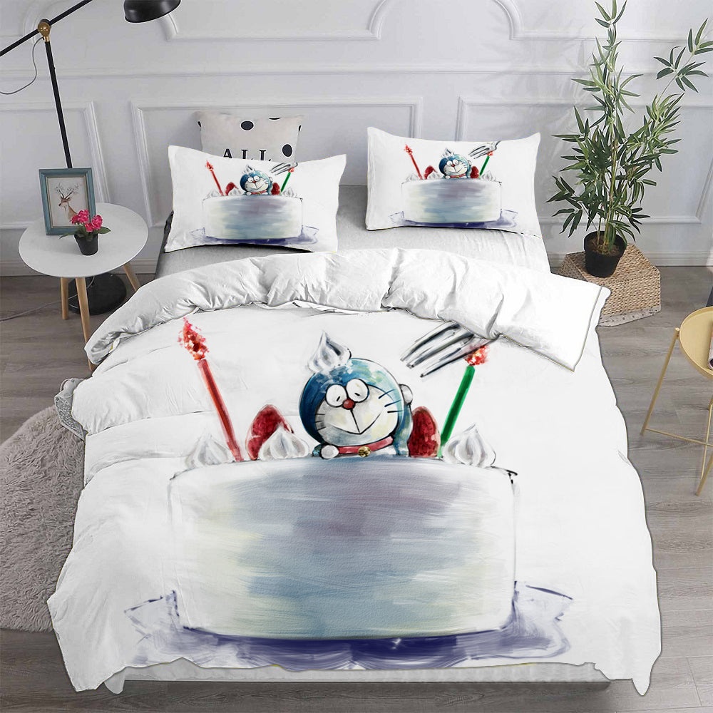 Doraemon Decorative Bedding Sets For Fan, Halloween, Christmas, Thanksgiving