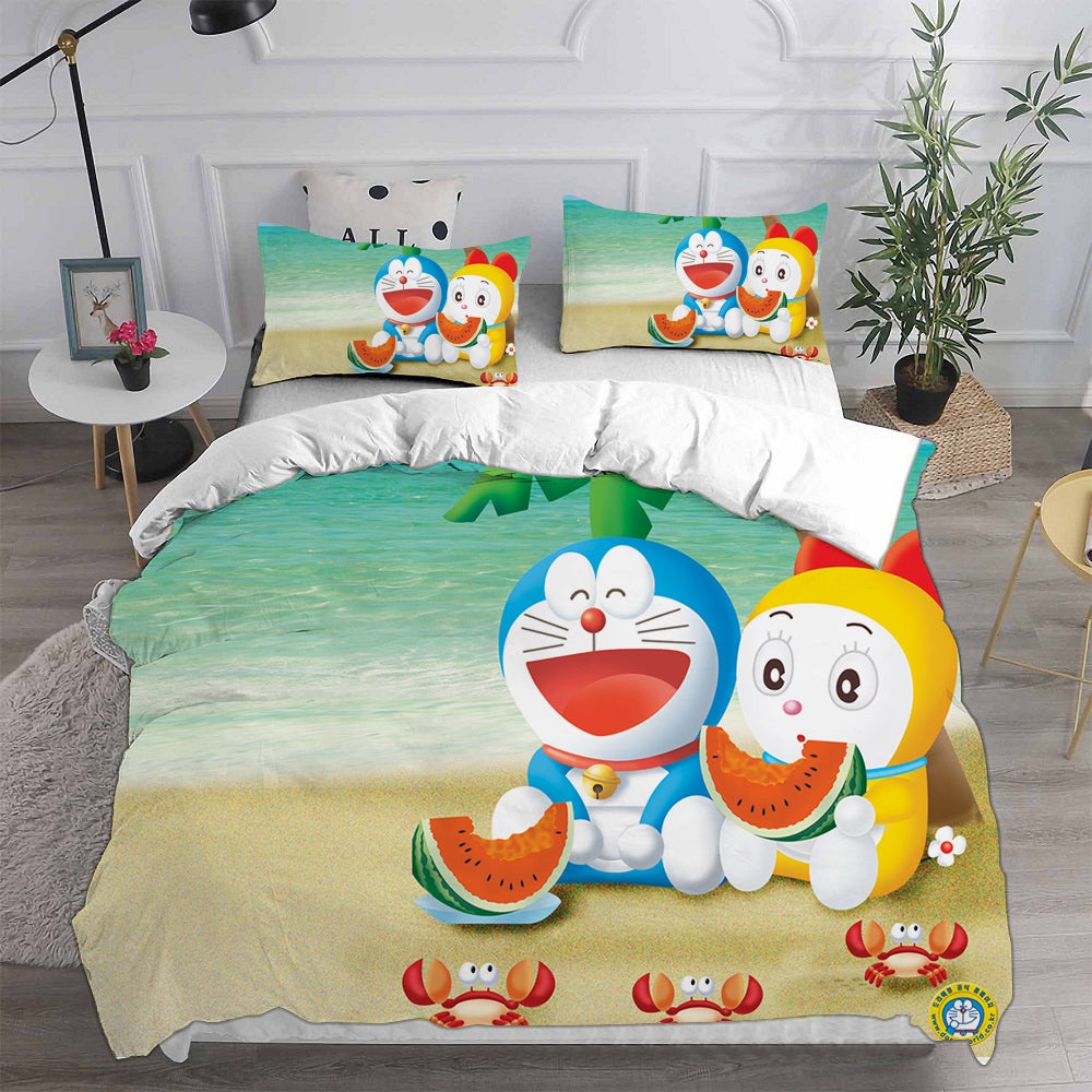 Doraemon Bedding Sets Gift For Fathers Day, Halloween, Christmas
