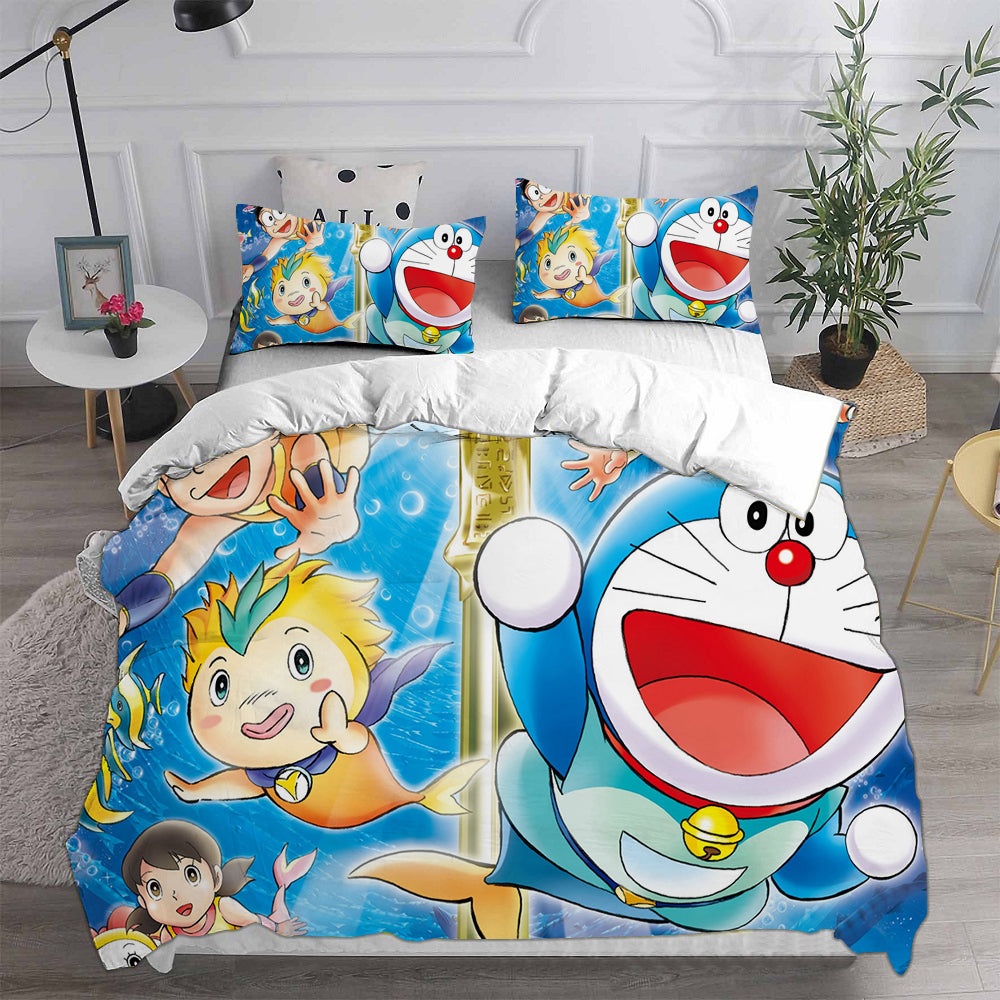 Doraemon Bedding Sets Gift For Christmas, Thanksgiving, Halloween