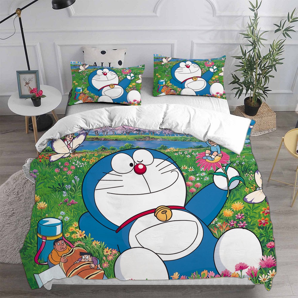 Doraemon Bedding Sets Gift For Halloween, Thanksgiving, Christmas