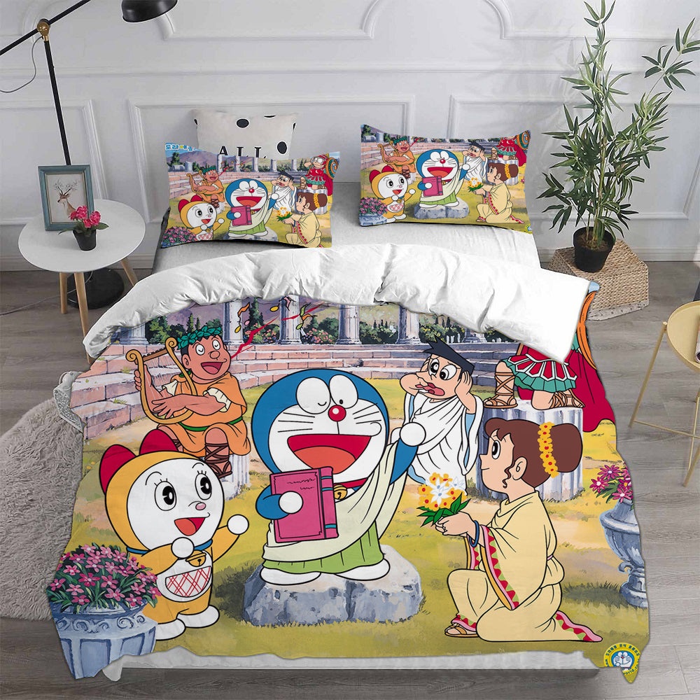 Doraemon Bedding Sets Duvet Cover, Flatsheet, Pillowcase For Your Lover