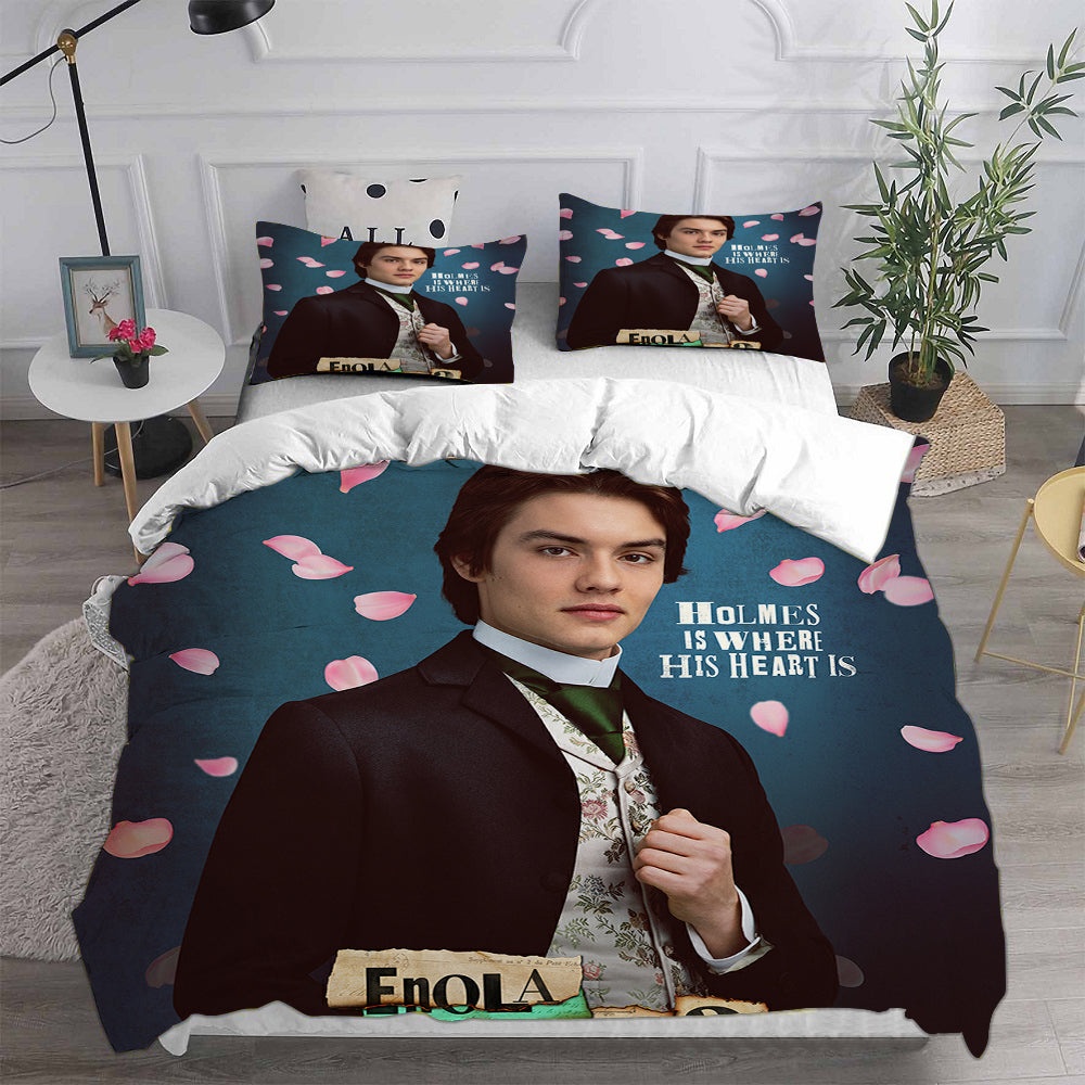 Enola Holmes Bedding Sets Gift For Christmas, Thanksgiving, Halloween