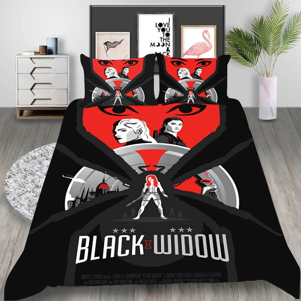 Film Black Widow Decorative Bedding Sets For Fan, Halloween, Christmas, Thanksgiving