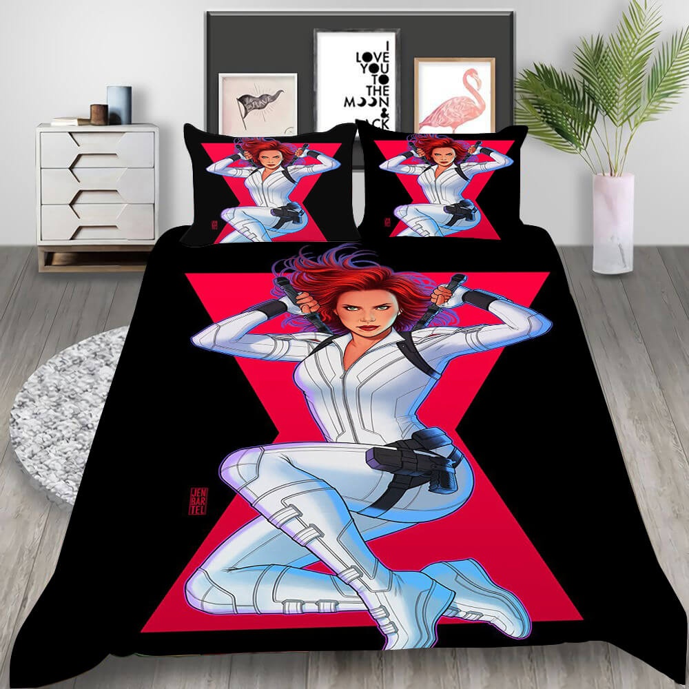 Film Black Widow Bedding Sets Duvet Cover, Flatsheet, Pillowcases Perfect Gift For Fans