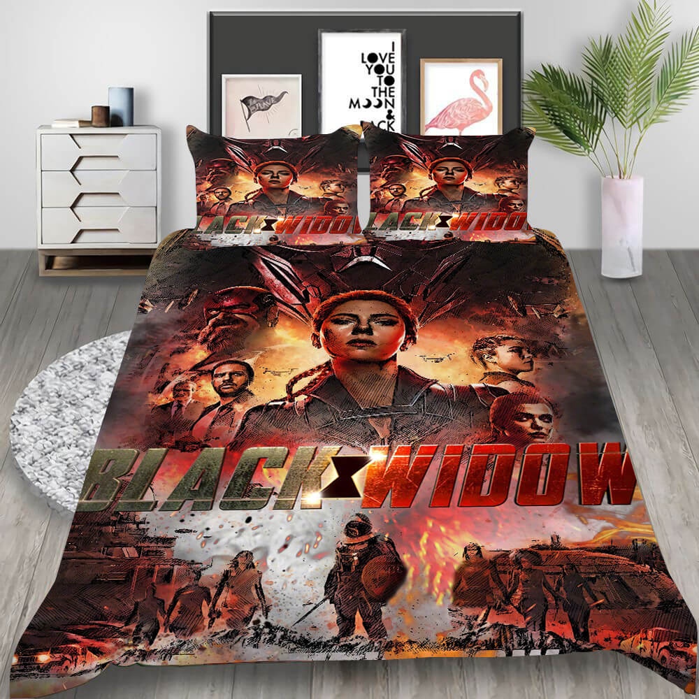 Film Black Widow Bedding Sets Duvet Cover, Flatsheet, Pillowcases For Every Bedroom