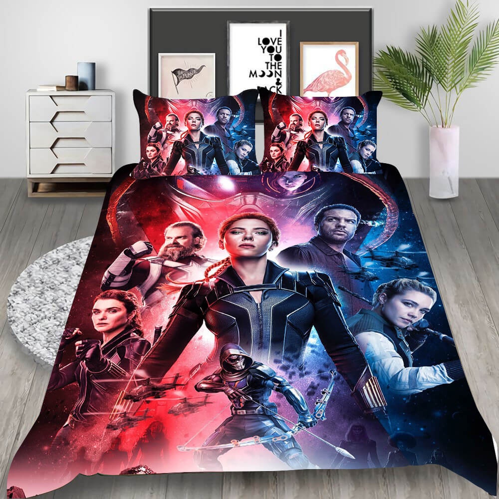 Film Black Widow Bedding Sets Gift For Christmas, Thanksgiving, Halloween