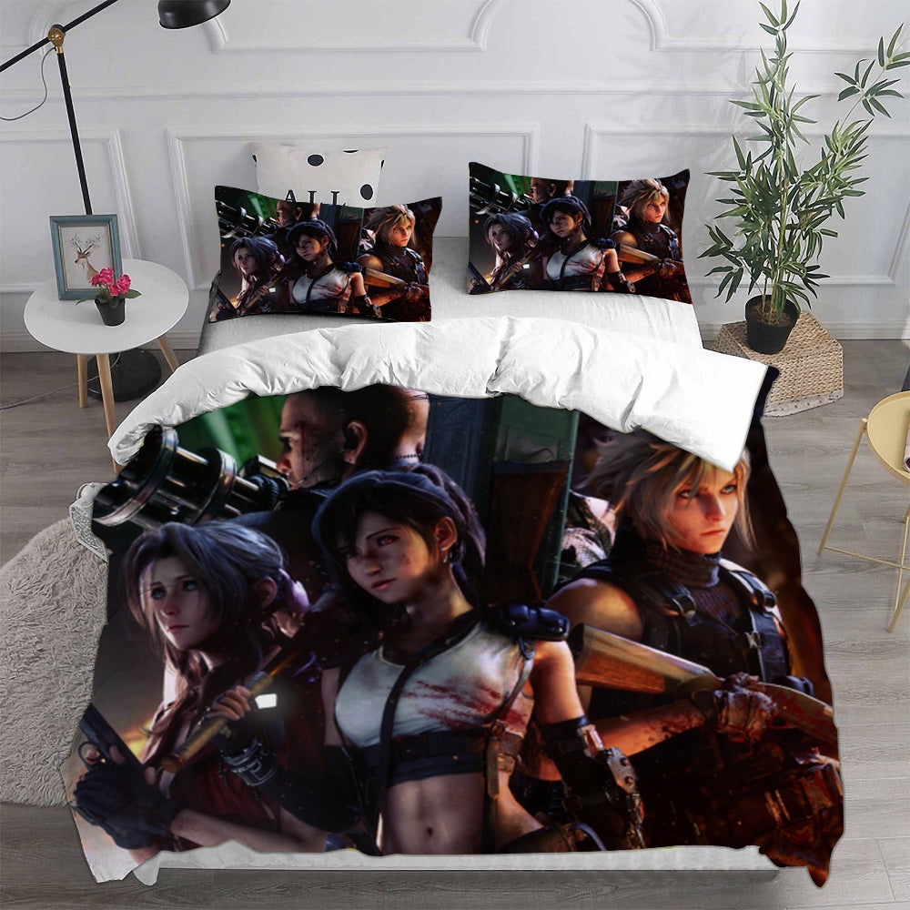 Final Fantasy VII Remake Bedding Sets Gift For Christmas, Halloween, Black Friday