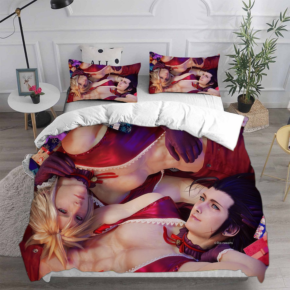 Final Fantasy VII Remake Decorative Bedding Sets For Fan, Halloween, Christmas, Thanksgiving