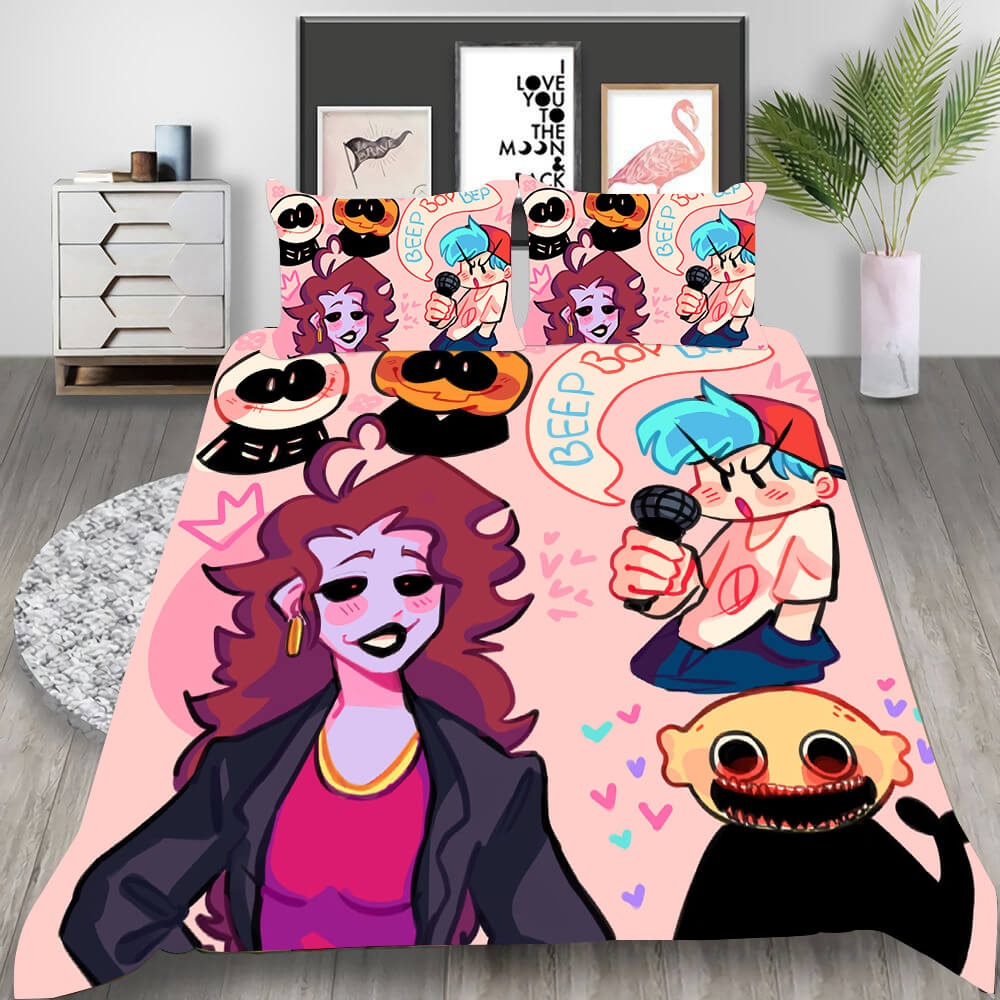 Friday Night Funkin Bedding Sets Duvet Cover, Flatsheet, Pillowcases Perfect Gift For Fans