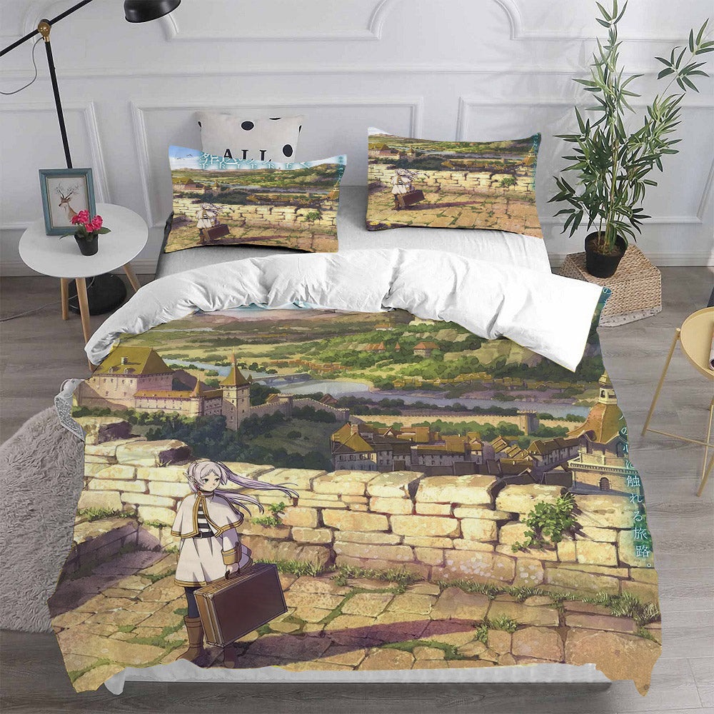 Frieren: Beyond Journeys End Bedding Sets Duvet Cover, Flatsheet, Pillowcases Perfect Gift For Fans