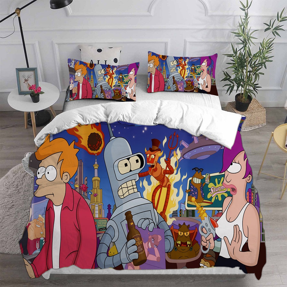 Futurama Bedding Sets Gift For Birthday, Halloween, Christmas, Thanksgiving