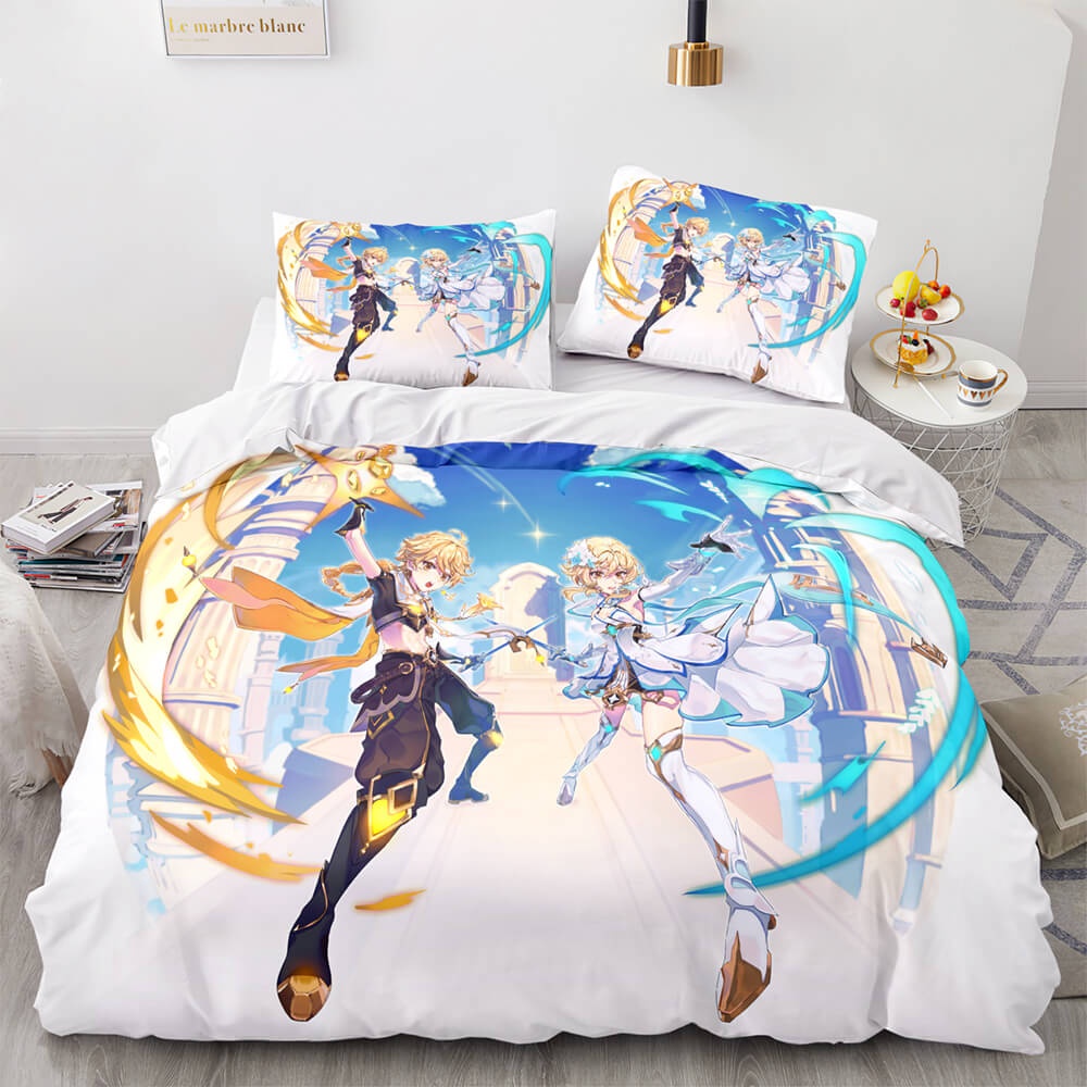 Game Genshin Impact Bedding Sets Gift For Fathers Day, Halloween, Christmas