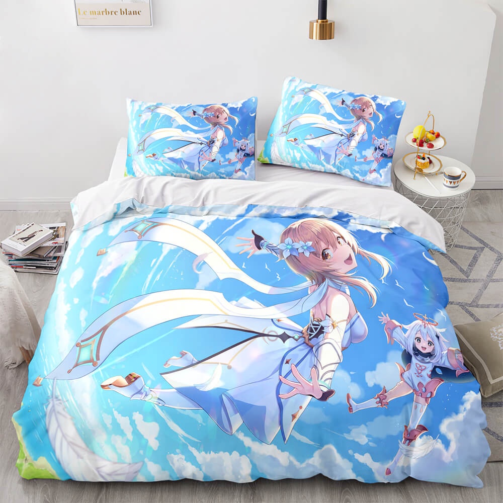 Game Genshin Impact Bedding Sets Gift For Birthday, Halloween, Christmas, Thanksgiving