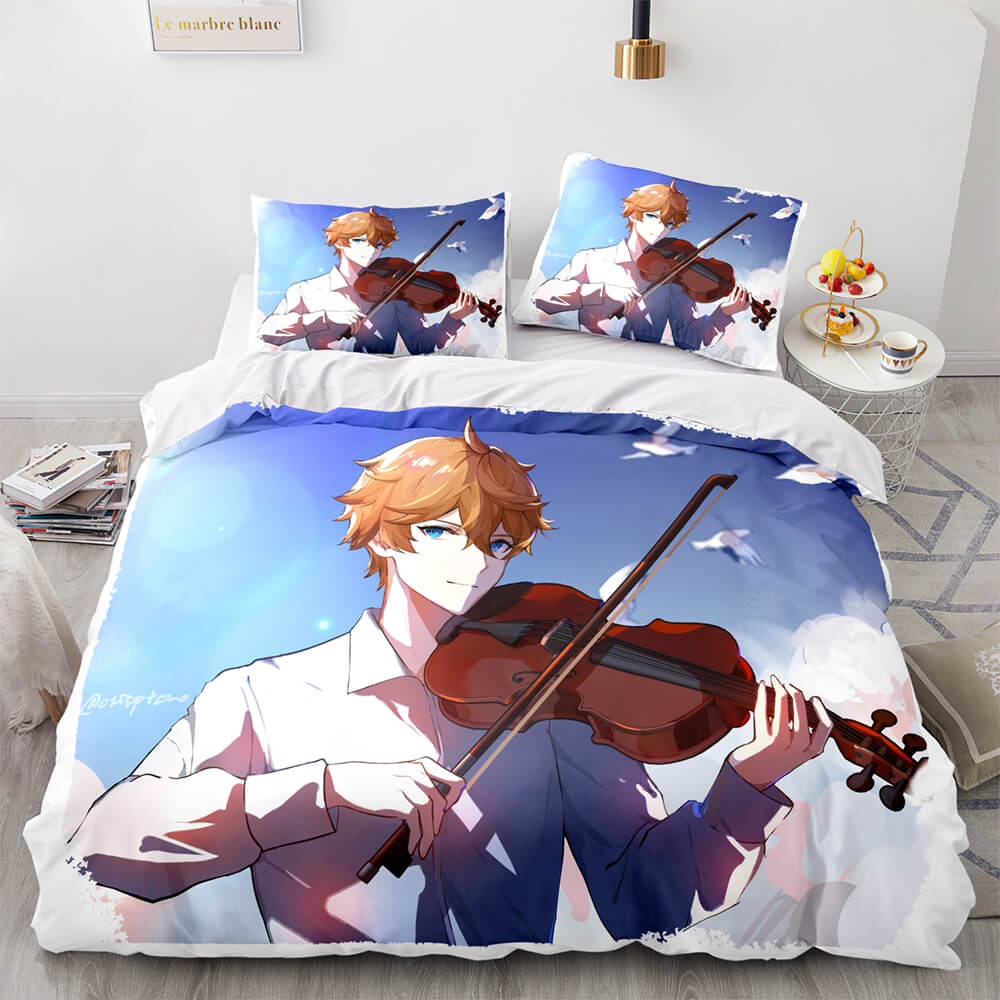 Game Genshin Impact Decorative Bedding Sets For Fan, Halloween, Christmas, Thanksgiving