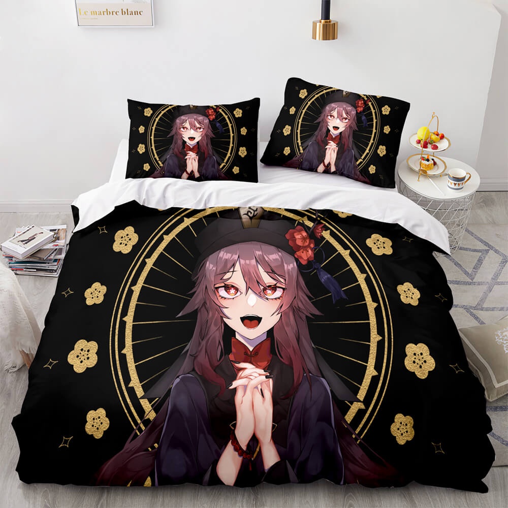 Game Genshin Impact Bedding Sets Gift For Christmas, Halloween, Black Friday