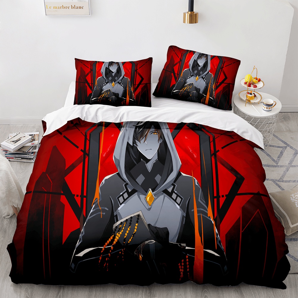 Game Genshin Impact Bedding Sets Gift For Christmas, Thanksgiving, Halloween