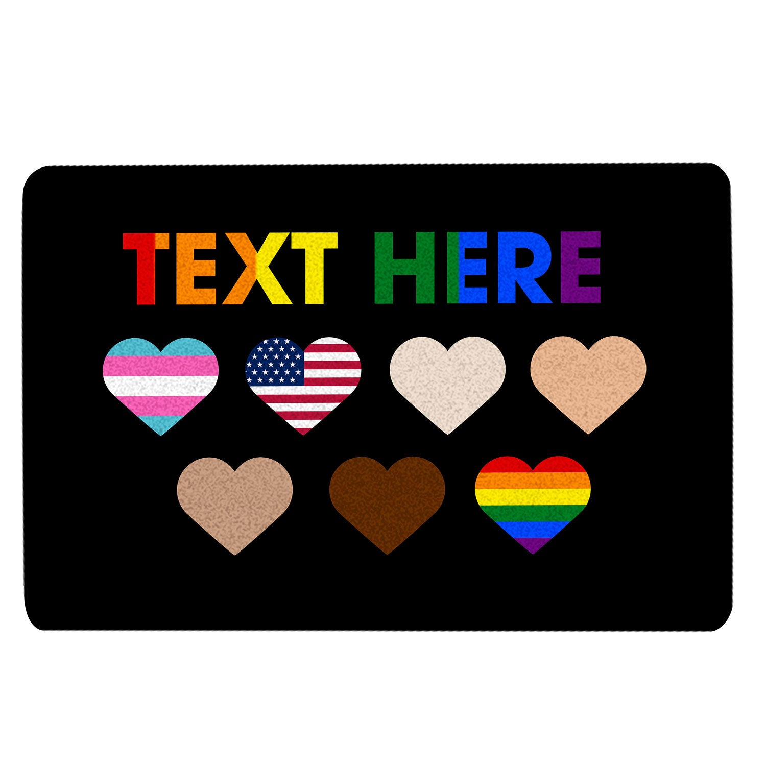 Lgbt Rubber Doormat, Lgbtq Lgbt Pride Love Is Love Rainbow Welcome Doormat, Custom Name Indoor Outdoor Door Mat, Home Decor