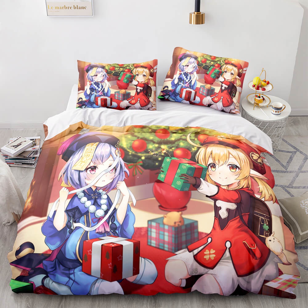 Genshin Impact Bedding Sets Gift For Halloween, Thanksgiving, Christmas
