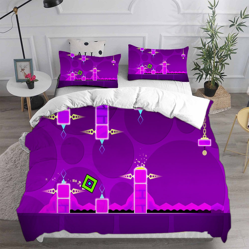 Geometry Dash Bedding Sets Gift For Wife, Husband, Besties