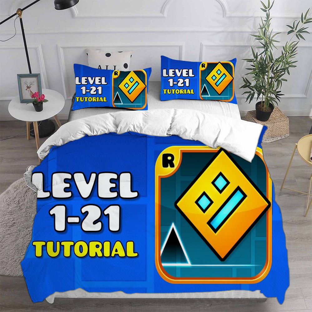 Geometry Dash Bedding Sets Gift For Christmas, Thanksgiving, Halloween