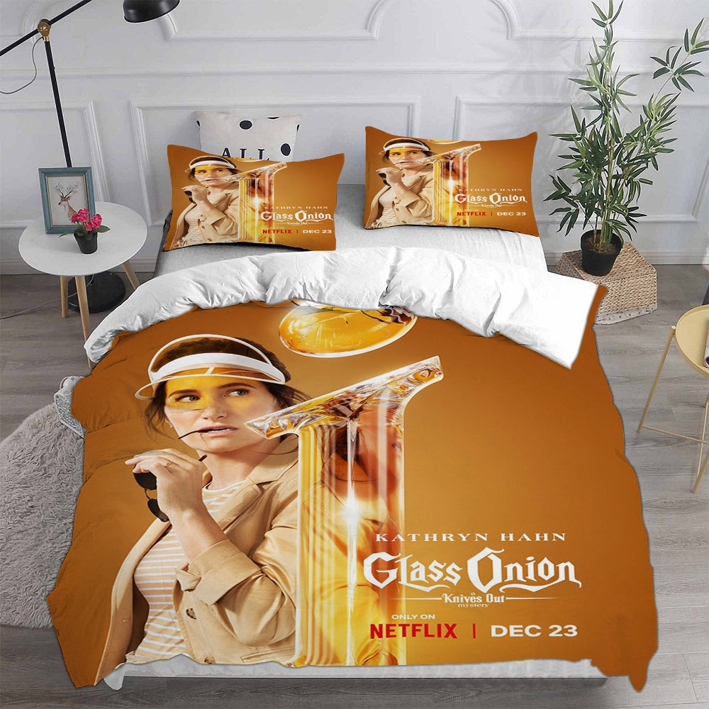 Glass Onion: A Knives Out Mystery Bedding Sets Duvet Cover, Flatsheet, Pillowcases Perfect Gift For Fans