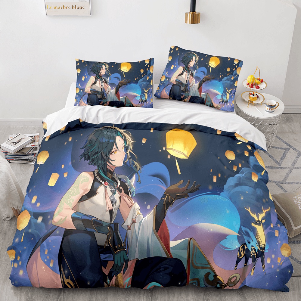 Genshin Impact Decorative Bedding Sets For Fan, Halloween, Christmas, Thanksgiving